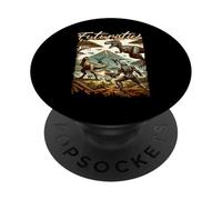 Futuristic Dinosaur Battle Sci Fi Action Art Warrior PopSockets PopGrip Adesivo