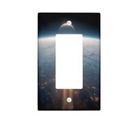 Futuristic Space Rocket Light Switch Cover Piastre/Coperture Outlet, Deep Space Grey per accenti da parete, Piastre da parete termoplastiche, Dimensioni standard Single Rocker
