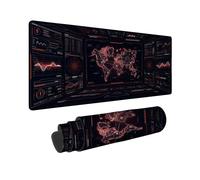 Futuristic World Map Tech Theme - Tappetino per mouse grande | Mappa del mondo futuristica, tappetino per mouse esteso, interfaccia cyber, tema tecnologico, centro di comando
