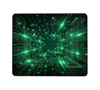 Futuristico Digital Matrix Theme Codice Binario Piccolo Mouse Pad | Griglia digitale futuristica, flusso di dati binario, decorazione per aree di lavoro high-tech, accessorio da scrivania per