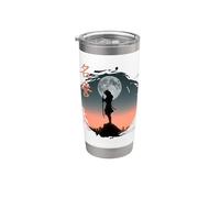 Futuristico Fantasma Samurai mit Giapponese retro Cyberpunk Bicchiere termico in acciaio inox doppia parete