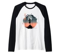 Futuristico Fantasma Samurai mit Giapponese Retro Cyberpunk Maglia con Maniche Raglan