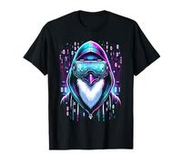 Futuristico Linux Geek Penguin Cyber Security Art Maglietta