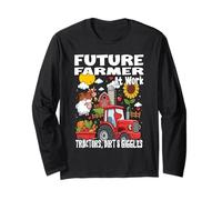Futuro Agricoltore al Lavoro TRATTORI, Sporco E Giggles Vita contadina Maglia a Manica
