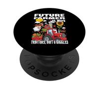 FUTURO AGRICOLTORE AL LAVORO TRATTORI, SPORCO E GIGGLES vita contadina PopSockets PopGrip Adesivo