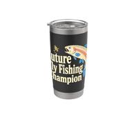 Futuro Campione di Pesca a Mosca Bambini Giovane Pescatore Umorismo Bicchiere termico in acciaio inox doppia parete
