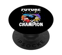 FUTURO CAMPIONE giovane che impara pilota da corsa nel fare gara PopSockets PopGrip Adesivo