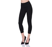 Futuro Fashion Leggings a 3/4 in Cotone con Fascia Contenitiva - a Vita Alta - Ideali per Lo Sport - LWP34