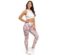 Futuro Fashion Leggings da Donna Tie Dye Pantaloni Elastici per Il Controllo della Pancia a Vita Alta per Le Signore Pantaloni Sportivi Elastici Activewear Palestra Fitness Corsa Yoga Rosa M/L