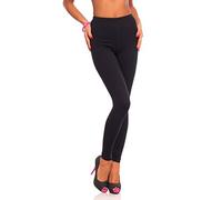 Futuro Fashion - Leggings Lunghi Donna in Morbido Cotone - Taglie Plus - Nero - 50 a Vita Alta