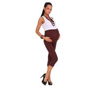 Futuro Fashion - Leggings maternità a 3/4 - Super Comodi - Disponibili in Numerose Taglie - Marrone - 40
