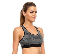 FUTURO FASHION Reggiseno Imbottito da Donna Allenamento Palestra Push-up Crop Top Elastico Senza Cuciture Taglie M-2XL FG3927 Nero Medium/Large