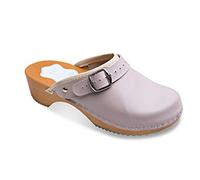 Futuro Fashion® - Zoccoli in Pelle con Suola in Legno Naturale - Unisex - Tinta Unita - Misure dal 36 al 42 - Beige - 37 EU