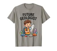 Futuro Geologo Kid con Lente d'Ingrandimento Cristalli Scienza Maglietta