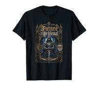 Futuro Medievale Cyber Knight Templare Fantasy Maglietta