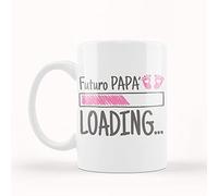 Futuro Papà Loading Tazza Mug in Ceramica Colazione Idea Regalo Festa del Papà 2023 Natale Compleanno Supereroe Personalizzata per Nuovo Arrivo Femminuccia Amore Babbo Caffè The Tisana Latte Spremuta