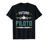 Futuro Piloto Como Papá Avión Aviación Regalo Piloto Maglietta