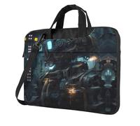 Futuro Robot Stampato Laptop Crossbody Bag Crossbody Valigetta Facile Da Usare Quando Viaggia Per Affari, Nero, 15.6 inch
