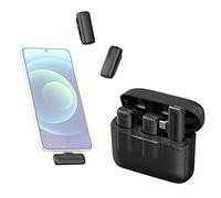 Fututech 20 m Type-C doppio microfono lavalier senza fili per Huawei Xiaomi Samsung LG Plug and Play Microfono con custodia di ricarica per telefoni Android Tablet computer