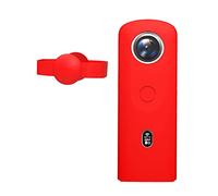 Fututech Custodia protettiva in silicone con coperchio per obiettivo per Ricoh Theta SC2 a 360°, custodia protettiva per fotocamera d'azione, antigraffio, antipolvere, accessori di ricambio (rosso)