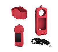Fututech Custodia protettiva in Silicone per Insta360 X3 Copertura Protettiva per Action Camera Cover Protezione dell'Obiettivo Antigraffio Accessorio (Rosso)