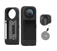 Fututech Kit Custodia in Silicone per Insta360 X4 Cover di Protezione dell'Obiettivo per Fotocamera Action Protector Custodie Cover Antigraffio Accessori, Nero