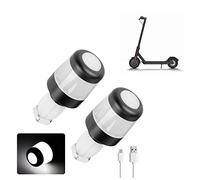 Fututech LED Indicatore Manubrio Impermeabile per Scooter Elettrico Tappo Manubrio per Xiaomi Lampeggiante Ricaricabile per Segway Ninebot Bicicletta Accessori Monopattino (Nero/Bianco)