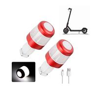 Fututech LED Indicatore Manubrio Impermeabile per Scooter Elettrico Tappo Manubrio per Xiaomi Lampeggiante Ricaricabile per Segway Ninebot Bicicletta Accessori Monopattino (Rosso/Bianco)