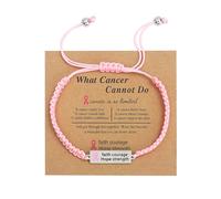 FUUGlan Braccialetti con ciondolo a forma di nastro per tumori al seno, corda intrecciata, gioielli per la sensibilizzazione, decorazione per feste e centri