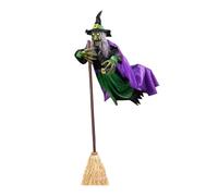 FUUGlan Scary Flying Hovering Witch Puntelli Con Realistico Galleggiante Illusione Suono Touch Attivato Per Halloween Evento A Tema Spaventoso Animato Strega Ornamento