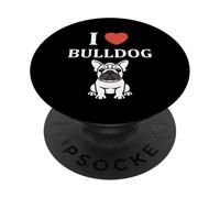 Fuuny Bulldog minimalista cane semplice i love Bulldog PopSockets PopGrip Adesivo