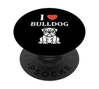 Fuuny Bulldog minimalista cane semplice i love Bulldog PopSockets PopGrip Adesivo