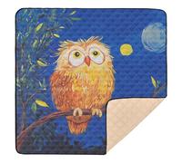 FUUNY - Tappetino da gioco per bambini, in morbida schiuma, con gufo, per interni ed esterni, accogliente, traspirante, pieghevole, imbottito, 127 x 127 cm con Musica para Bebes