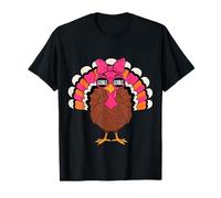FUUNY Turkey with Pink Ribbon Breast Cancer Pink October Maglietta