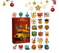 Fuuxtci 2025 Calendario 'Avvento Natalizio - 24 Pezzi Decorazioni Acriliche 2D - Ciondolo Conto Alla Rovescia Natale | Per Feste Di Natale Compleanni Studenti Uffici Casa Soggiorno Aula Scuola