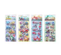 Fuuxtci Adesivi Per Macchine Da Cantiere, 4 Pezzi Di Favori Creativi Per Feste A Tema Cartoon, Decalcomanie Veicoli Ingegneria Per Album, Per Diari Album Fotografici Custodie Telefoniche Laptop