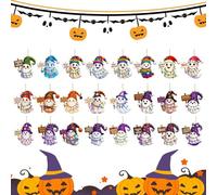 Fuuxtci Calendario 'avvento A Pendentini Halloween,Calendario Con 24 Pendenti Fantasma Per Conto Alla Rovescia | Decorazione Muraria In Acrilico 2D Per Tutta La Famiglia