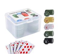 Fuuxtci Chip da poker numerati, 100 pezzi, da con scatola, per casa