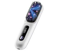 Fuuxtci Cordless Hair Straightener Brush, Portable Heated Straightening Comb, Hair Straightener Brush For Travel, Ionic Hot Comb With 3 Temperature Modes, USB Rechargeable For Women