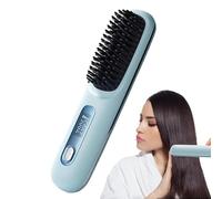 Fuuxtci Cordless Hair Straightener Brush, Portable Heated Straightening Comb, Hair Straightener Brush For Travel, Ionic Hot Comb With 3 Temperature Modes, USB Rechargeable For Women