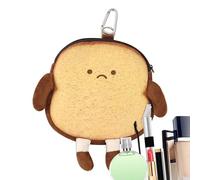 Fuuxtci Portamonete per pane, portamonete in peluche | Porta contanti per toast con cerniera - Tasca portamonete in peluche, piccola custodia per soldi, simpatico ciondolo per borsa per adulti e