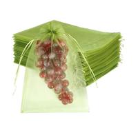 Fuuxtci Sacchetto protettivo per frutta, sacchetto a rete con coulisse e riutilizzabile, per conservare caramelle, cosmetici, uva, pomodori, piante, casa, giardino, esterni, orticoltura, alimenti