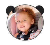 Fuuxtci Specchietto Retrovisore Per Seggiolino Auto | Specchietto Auto Per Bambini Seduti Contromano,Monitor Regolabile con Ampia Visuale e Accessori Viaggio con Orecchie da Orso per Sicurezza Bambini