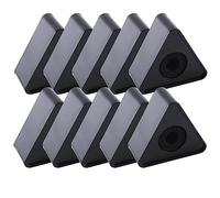 FUWIND 10PZ Microfono MarkFlag Mic Station-Cube Triangle Interview Box Stand Flags Shaped Holder Reporter Injection,Black