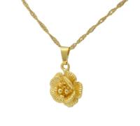 FUWIND Collana Pendente gioielleria Collana con Ciondolo Fiore con ciondoli Catena Sottile Colore Oro Gioielli Donna Ragazza, Bella alla Moda Natale Compleanno Regalo