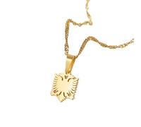 FUWIND Collana Pendente gioielleria Piccola Mini Albania Aquila Ciondolo Collane Gioielli Etnici per Donne Ragazze Natale Compleanno Regalo