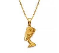 FUWIND Collana Pendente gioielleria Samll Antica Regina Egiziana Ciondolo Collane Color Oro Egitto Nefertiti Testa Ritratto Gioielli Africani Natale Compleanno Regalo
