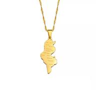 FUWIND Collana Pendente gioielleria Tunisie Mappa e Città Nome Ciondolo Collana Catene Tunisienne Gioielli Tunisia Donna Ragazza Natale Compleanno Regalo
