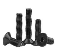 FUWQEPA M10 Screws Black Grade 10.9 Steel Hex Hexagon Socket Flat Countersunk Head Screws Bolt(M10x45 5pcs)