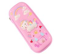 Fuwraixis Astuccio per matite Unicorno 3D,Cartone animato EVA portamatite,Carino castello pony scatola cancelleria impermeabile,Materiale scolastico per bambini,Regalo per il ritorno a scuola